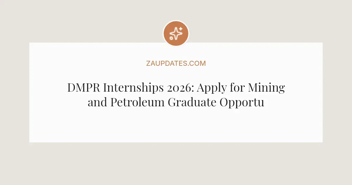 DMPR Internships 2026: Apply for Mining and Petroleum Graduate ...
